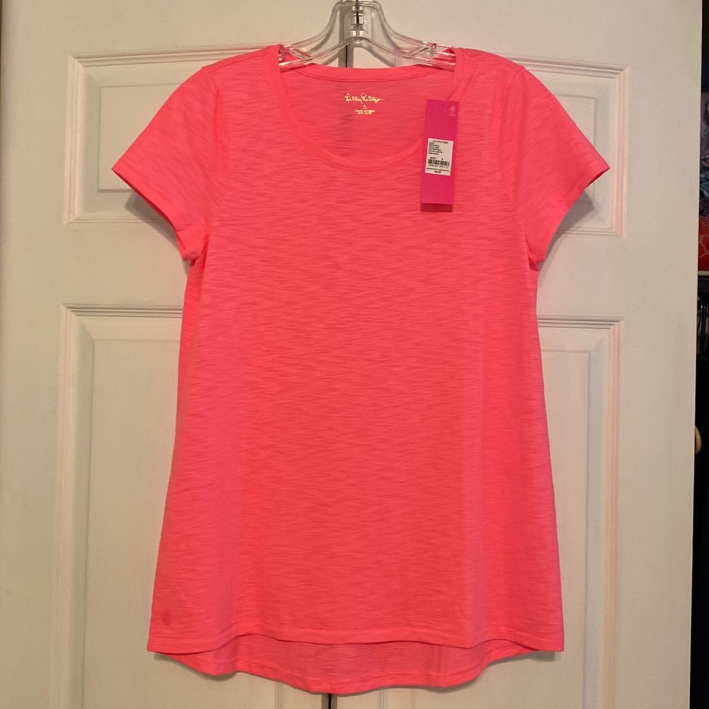 Lilly Pulitzer Etta Scoop-Neck shirt size S Coral sands